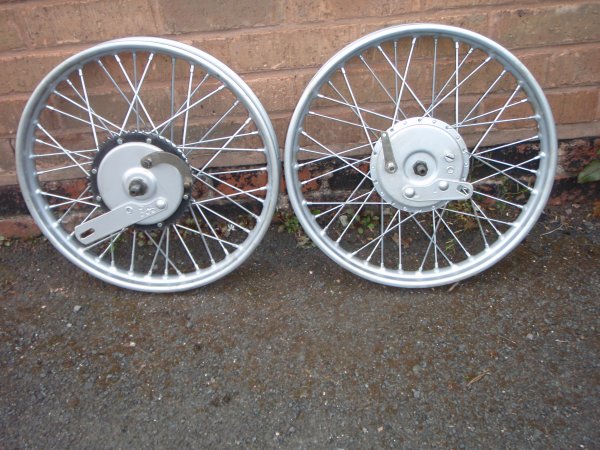 One pair of nice shiny powder coated wheels.